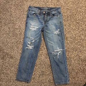 Distressed American eagle capri boy crop jeans : 4